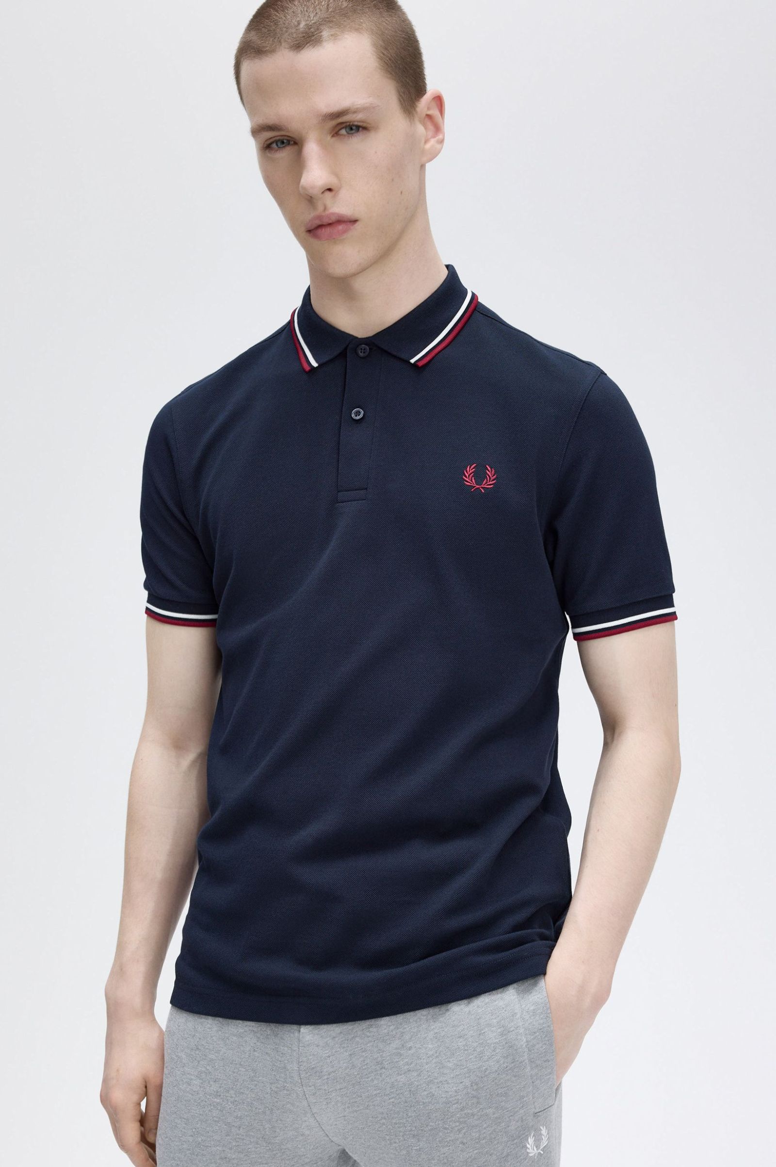 THE SHIRT (Navy Blue / Snow White / Burnt Red)