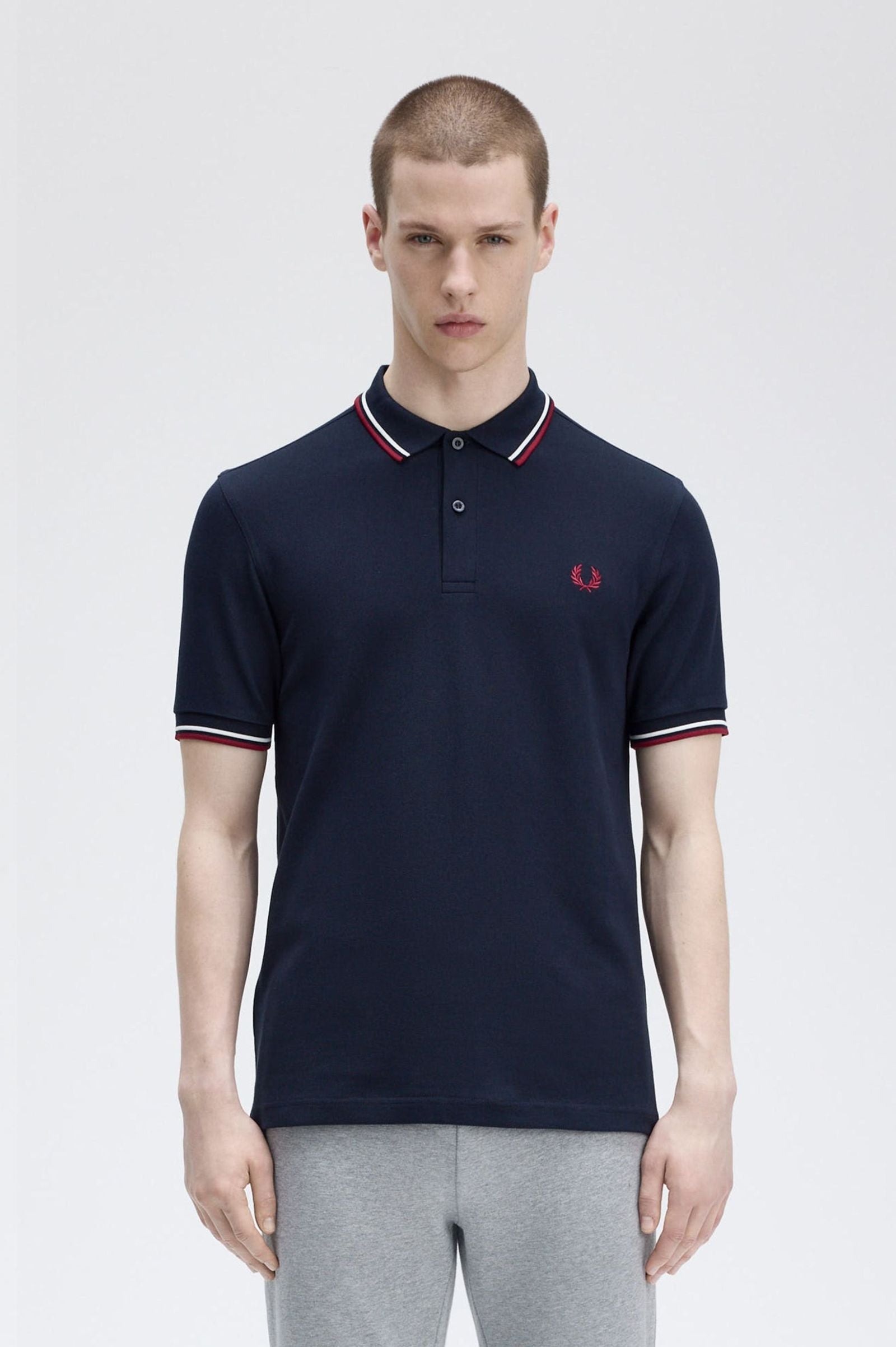 THE SHIRT (Navy Blue / Snow White / Burnt Red)