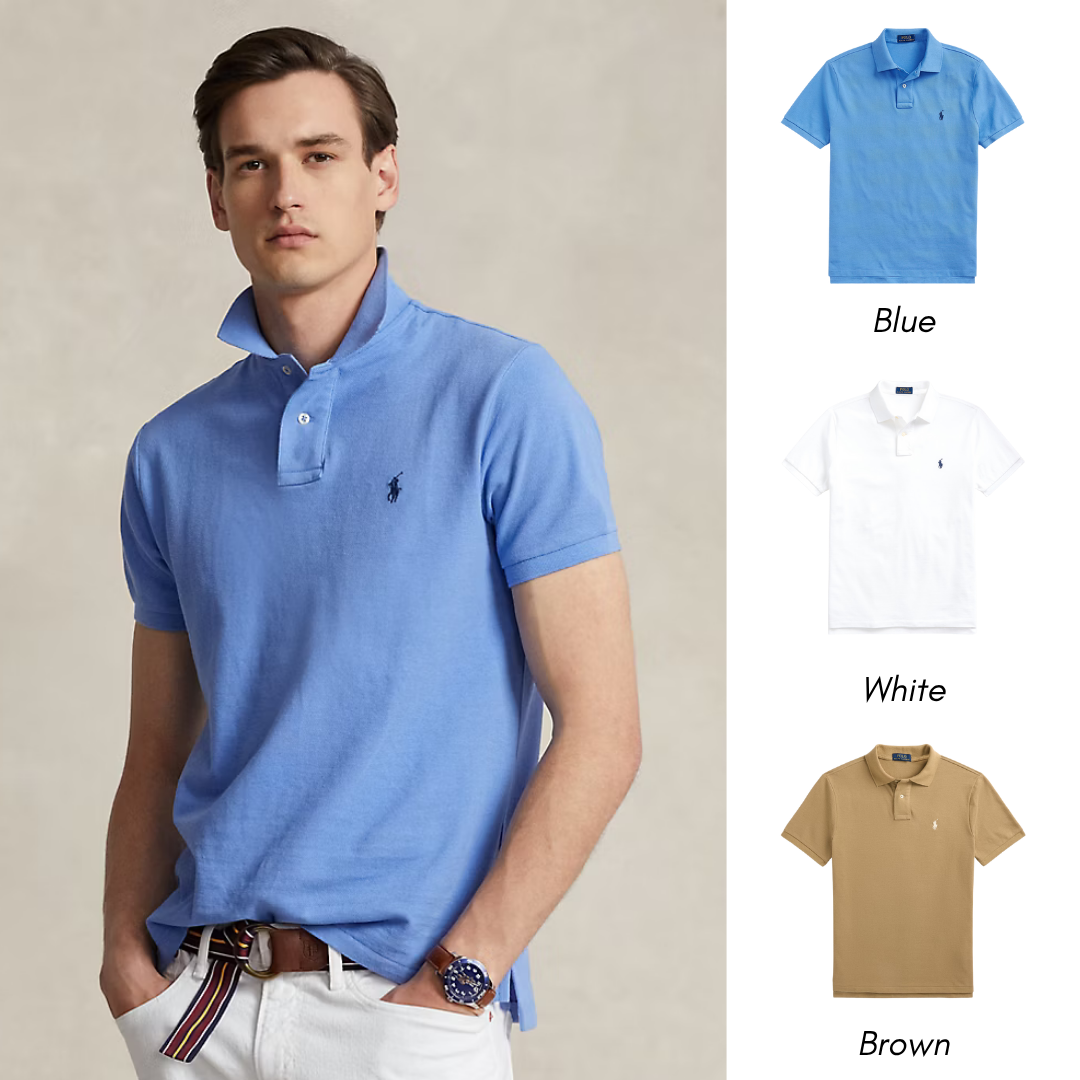 Classic Fit Cotton Polo Shirt - Buy 1, Get 2 FREE (Delivery Worldwide)