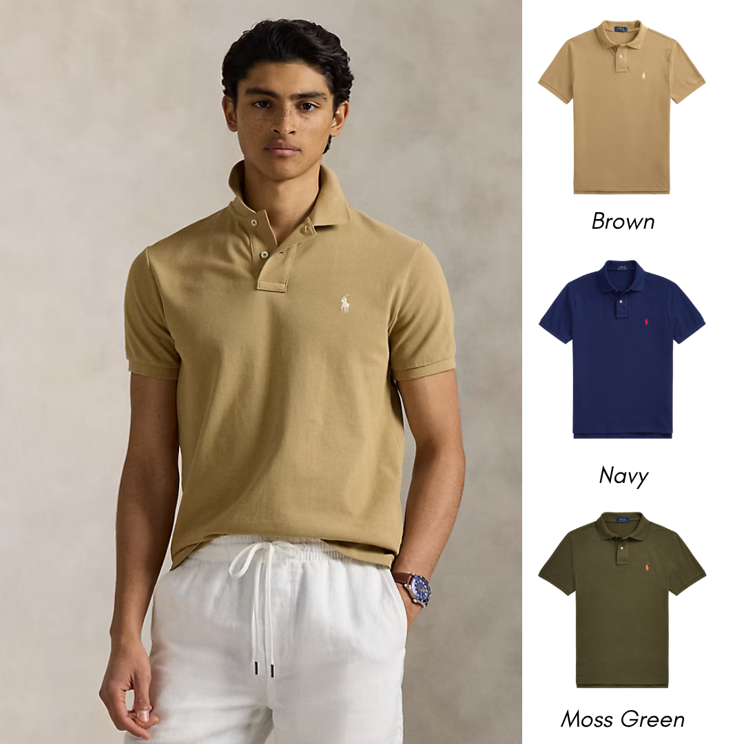 Classic Fit Cotton Polo Shirt - Buy 1, Get 2 FREE (Delivery Worldwide)